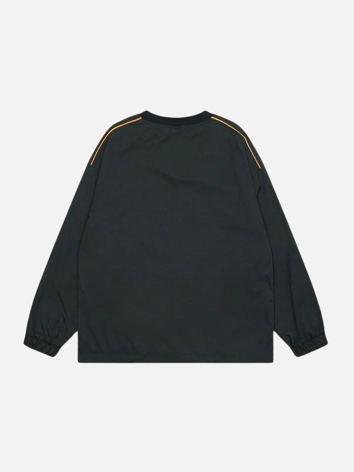 TALISHKO - Embroidered V-Neck Sweatshirt - streetwear fashion - talishko.com