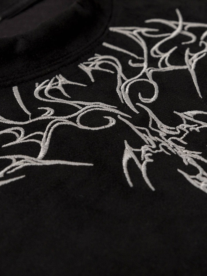 TALISHKO - Embroidery Suede Tee- streetwear fashion - talishko.com