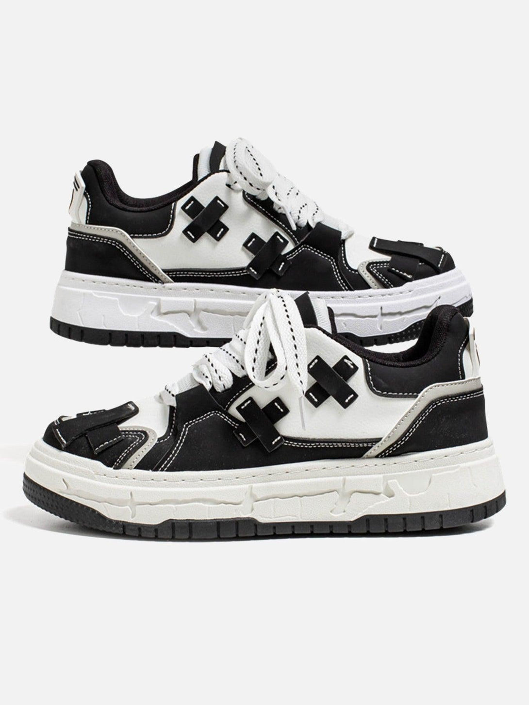 TALISHKO thick-soled board shoes in black, showcasing a stylish side view design.