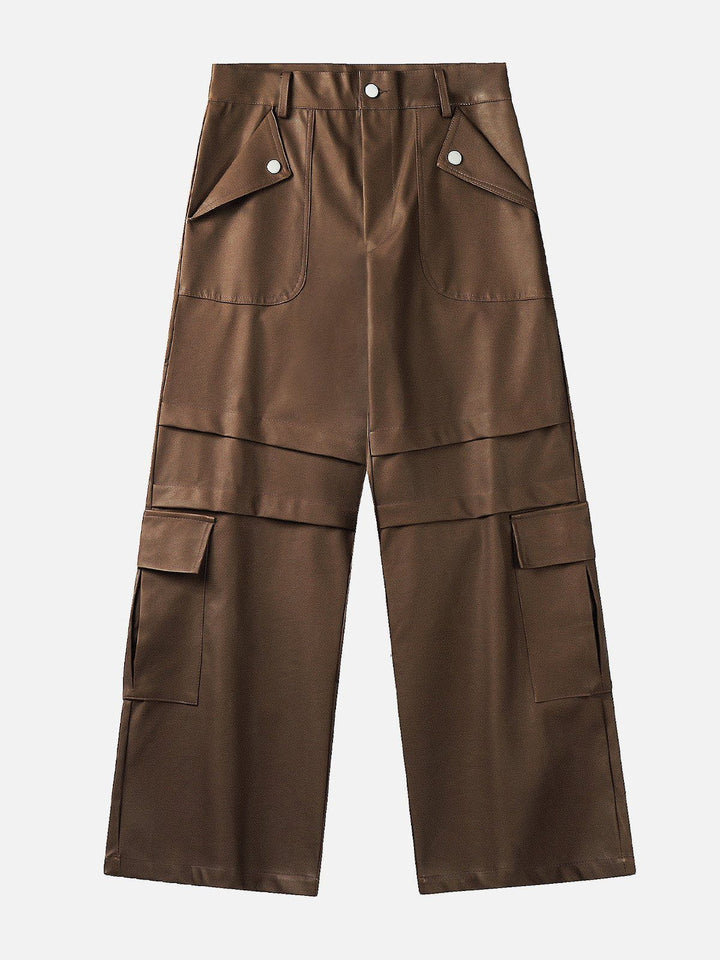 TALISHKO - Faux Leather Cargo Pants, streetwear fashion, talishko.com