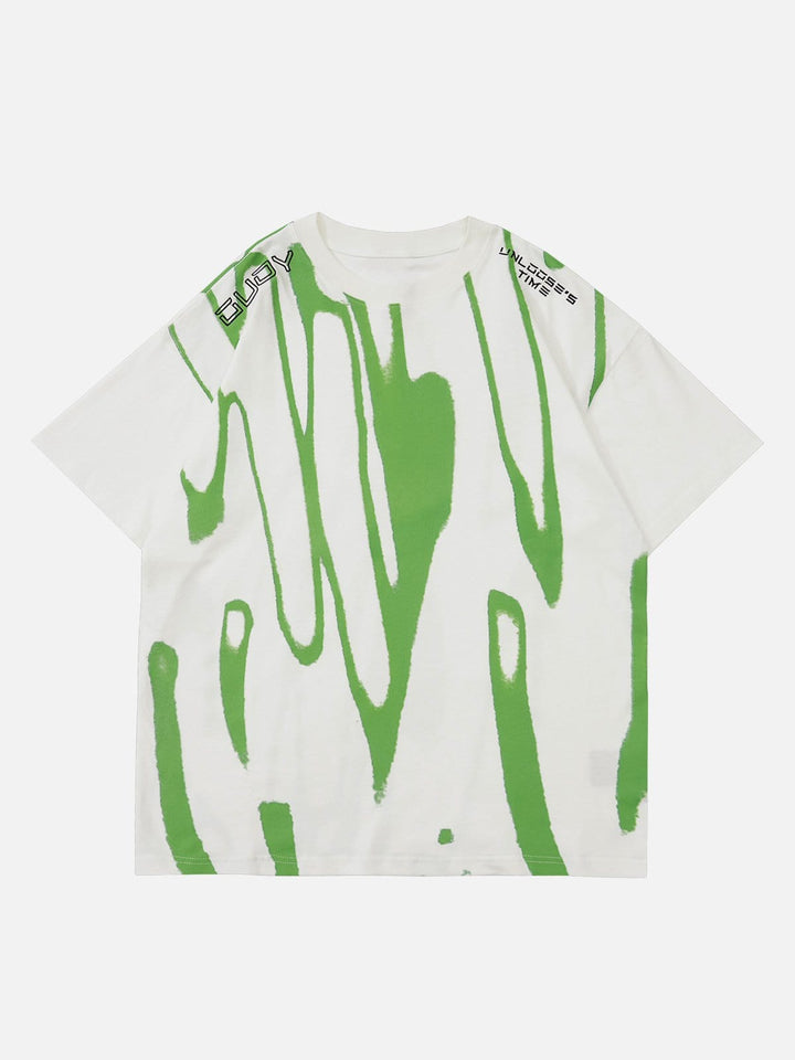 TALISHKO - Fluorescent Irregular Printing Tee- streetwear fashion - talishko.com