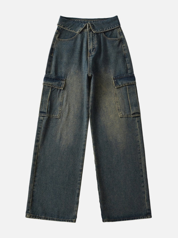 TALISHKO - Fold-over Cargo Jeans - streetwear fashion - talishko.com