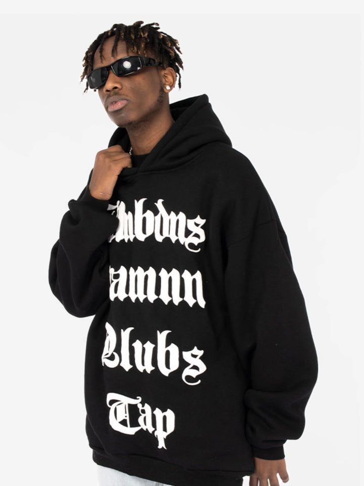 TALISHKO - Gothic Letter Foam Hoodie-streetwear fashion, outfit ideas - talishko.com