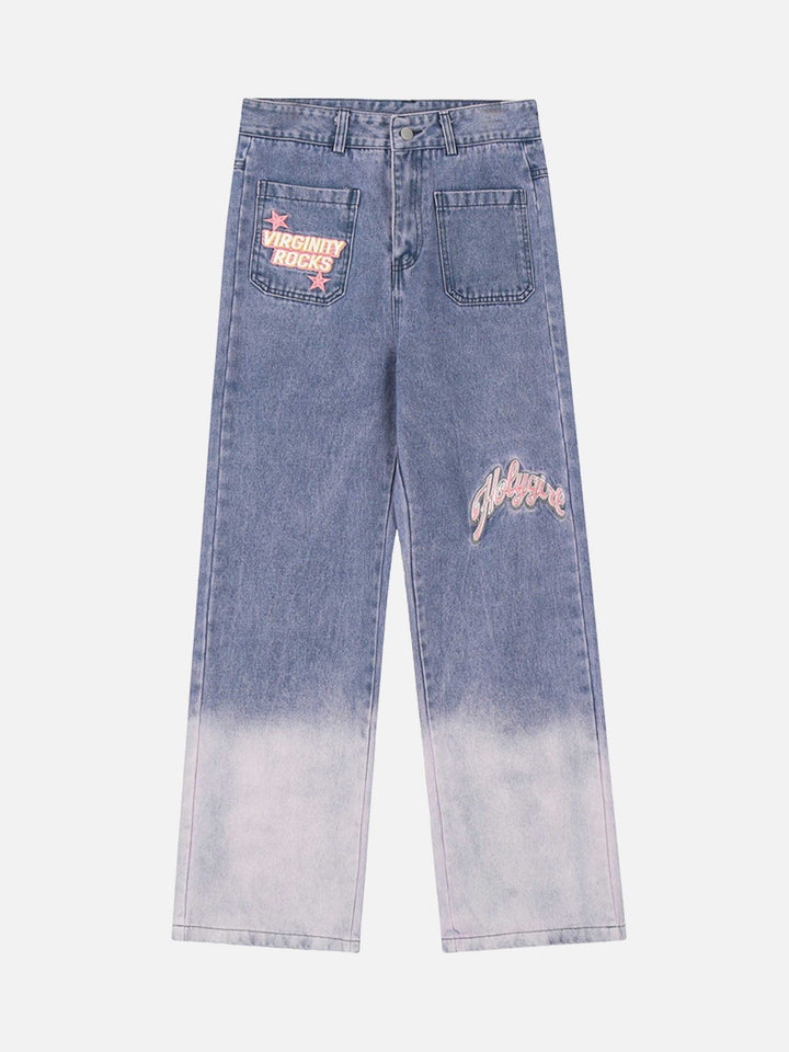 TALISHKO - Gradient Wash Denim Straight Leg Pants, streetwear fashion, talishko.com