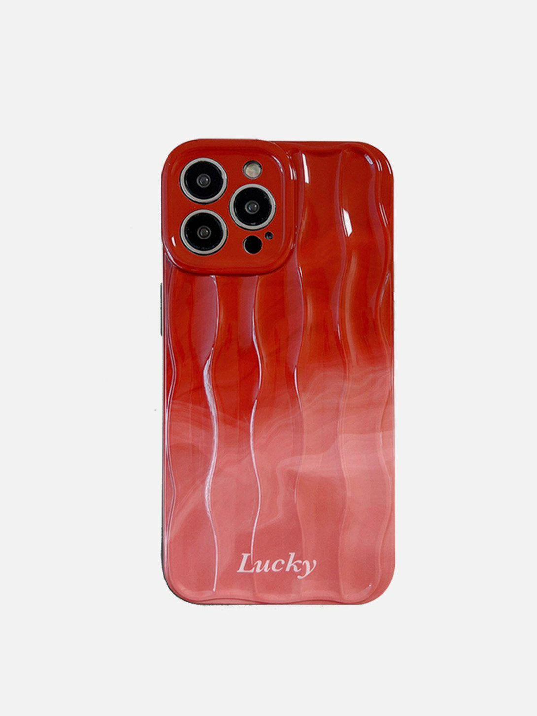 Red gradient wavy texture mobile phone case by TALISHKO, showcasing a stylish design.