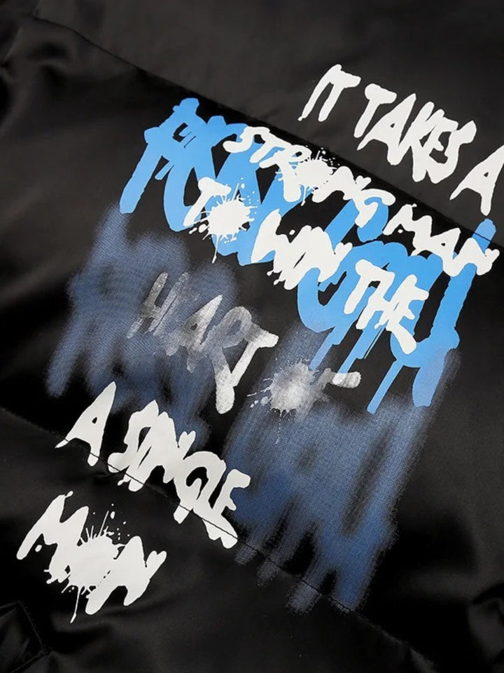 TALISHKO - Graffiti Print Padded Jacket - streetwear fashion - talishko.com