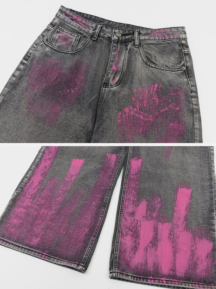 TALISHKO - Graffiti Washed Loose Jeans, streetwear fashion, talishko.com