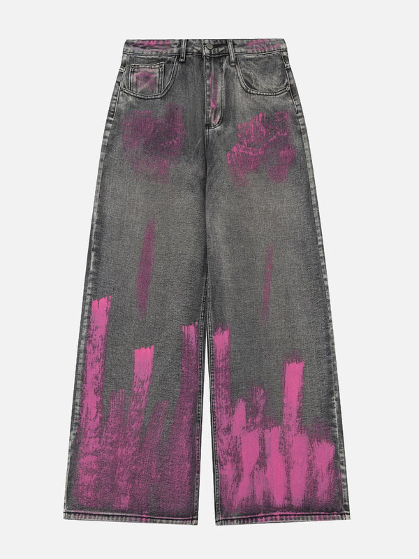 TALISHKO - Graffiti Washed Loose Jeans, streetwear fashion, talishko.com