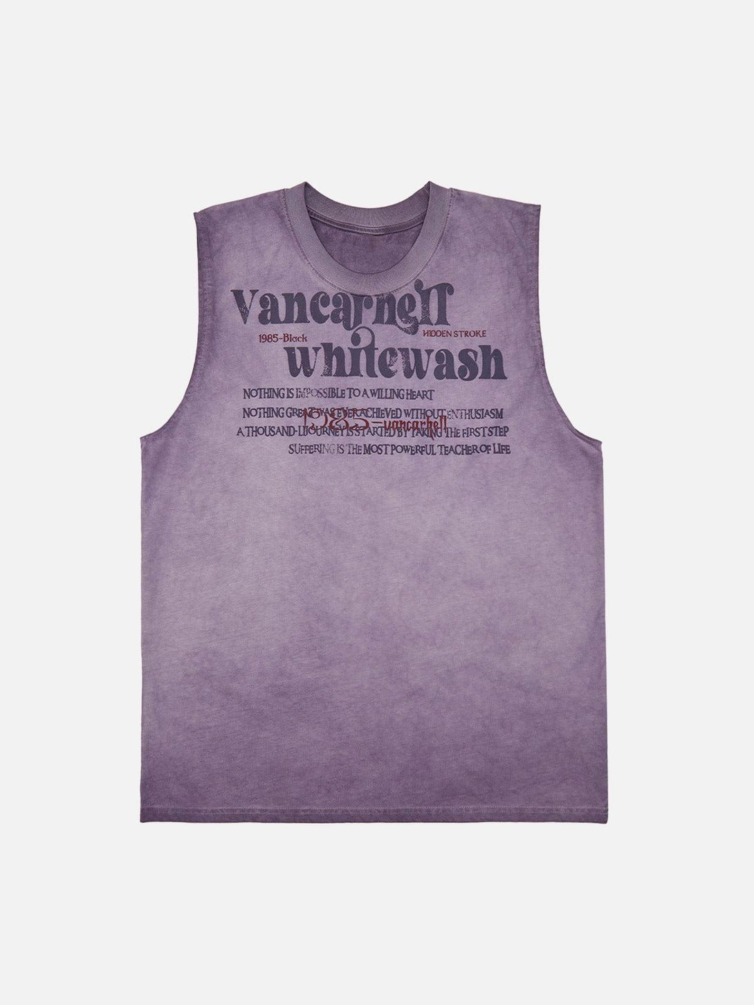 Purple vest with retro typography, front view, crafted by TALISHKO for laid-back summer vibes.