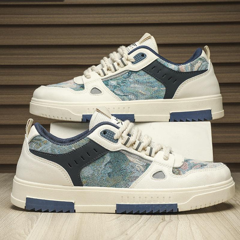 Chic TALISHKO canvas shoes in a blue pattern, offering comfort and flair for everyday wear.