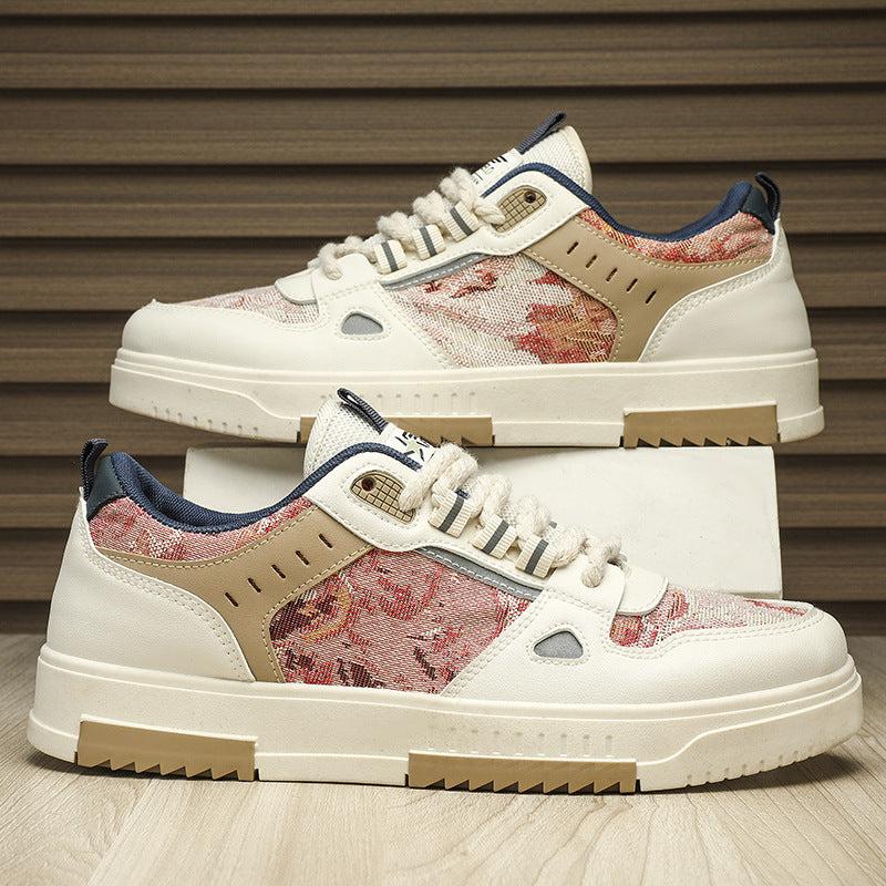 TALISHKO canvas board shoes with a floral pattern and sturdy sole, ideal for casual street style.