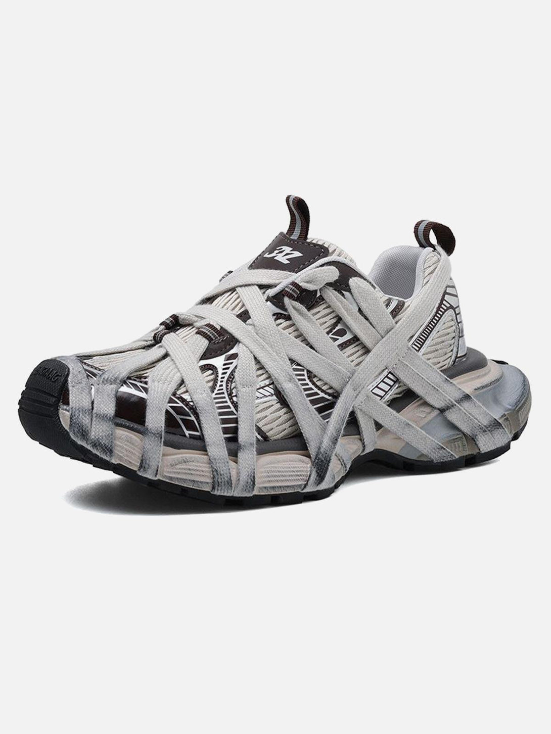 Front view of gray lace-up casual sneakers by TALISHKO, ideal for a modern urban vibe.