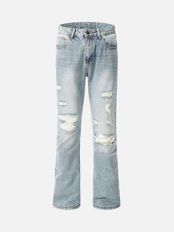 TALISHKO - High Street Ripped Micro Flare Jeans, streetwear fashion, talishko.com