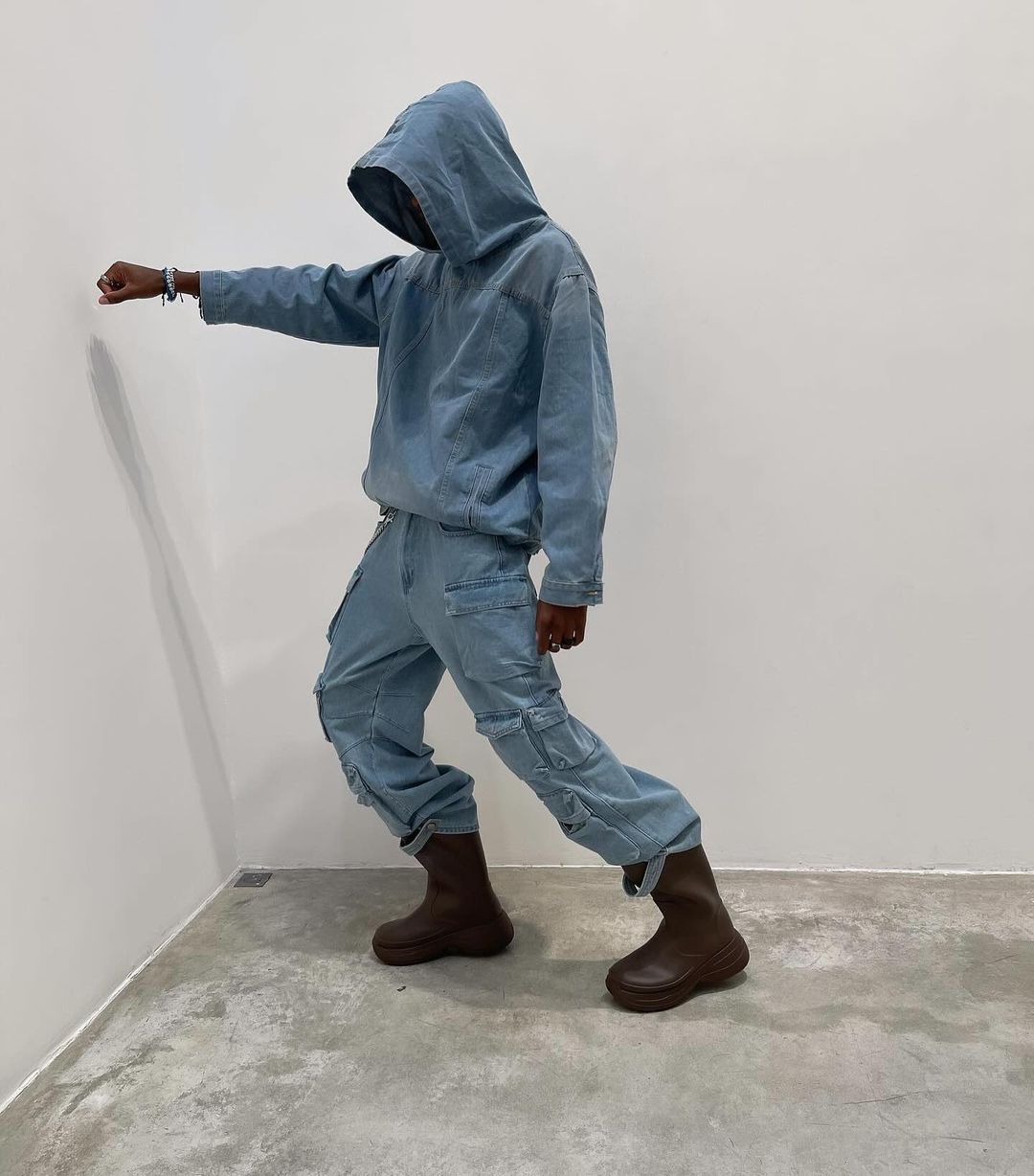 TALISHKO - High Street Washed Denim Hoodie-streetwear fashion, outfit ideas - talishko.com