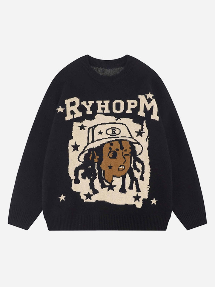 TALISHKO - Hip-hop Creative Embroidered Knitwear - streetwear fashion - talishko.com