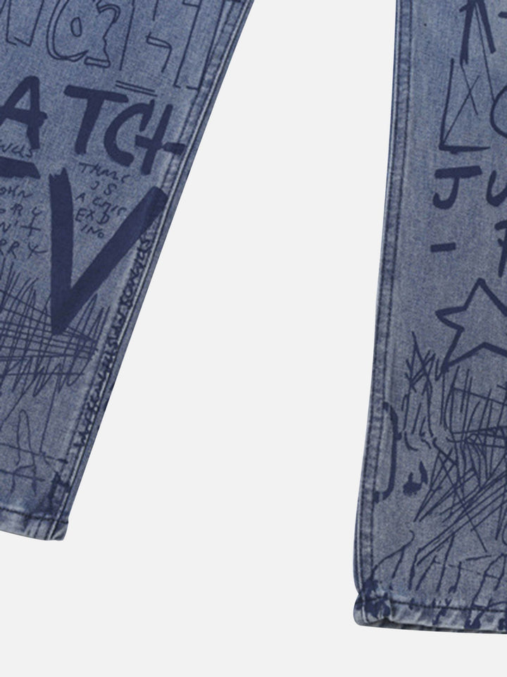 TALISHKO - Hip-hop Graffiti Alphabet Jeans, streetwear fashion, talishko.com