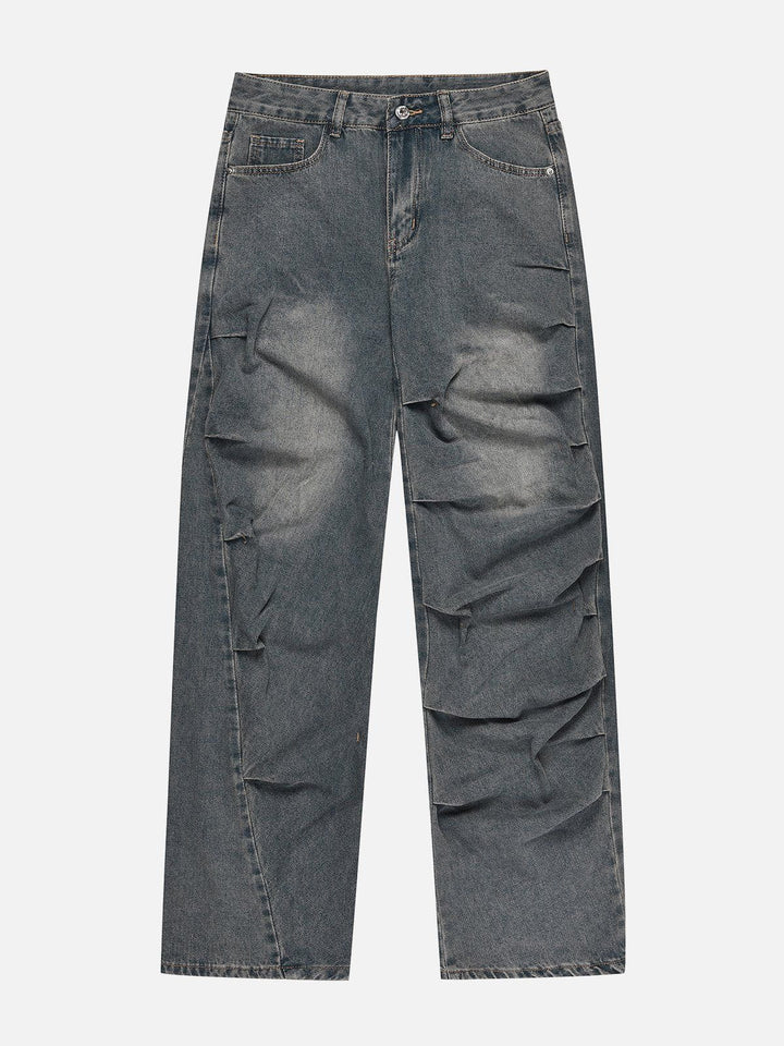 TALISHKO - Irregular Wrinkle Jeans, streetwear fashion, talishko.com