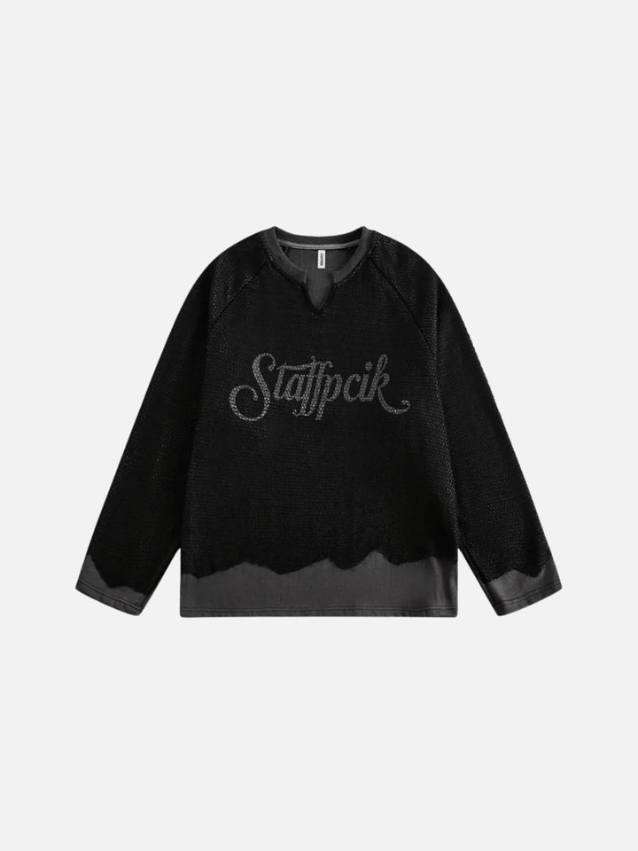 TALISHKO - Mesh Spliced Raglan Sweatshirt - streetwear fashion - talishko.com