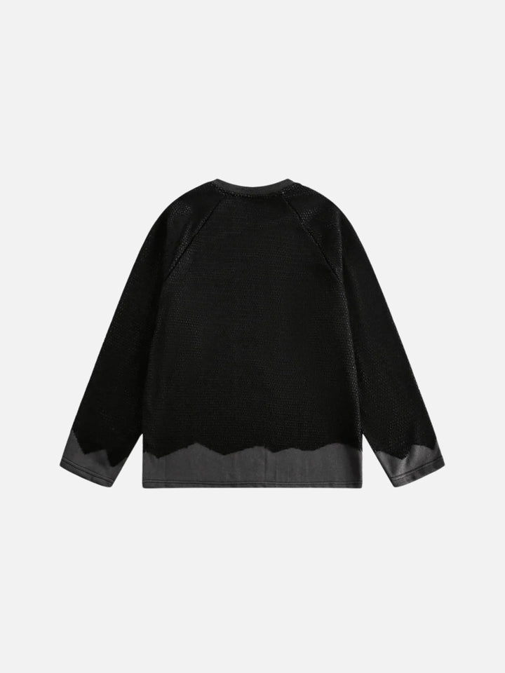 TALISHKO - Mesh Spliced Raglan Sweatshirt - streetwear fashion - talishko.com