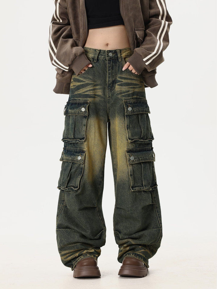 TALISHKO - Mud Dyeing Multi Pocket Jeans, streetwear fashion, talishko.com