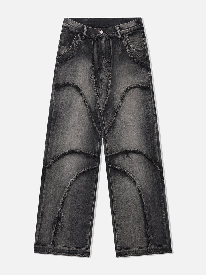 TALISHKO - Multi Fringe Washed Jeans, streetwear fashion, talishko.com