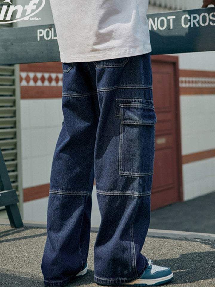 TALISHKO - Multi-pocket Loose Jeans, streetwear fashion, talishko.com