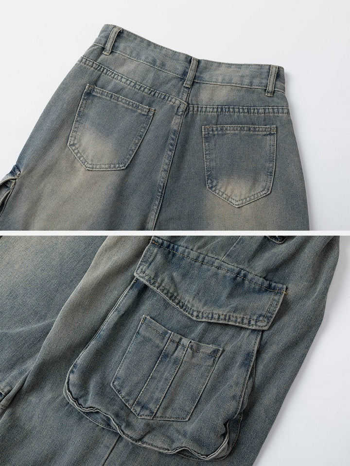 TALISHKO - Multi-Pocket Pleats Jeans - streetwear fashion - talishko.com