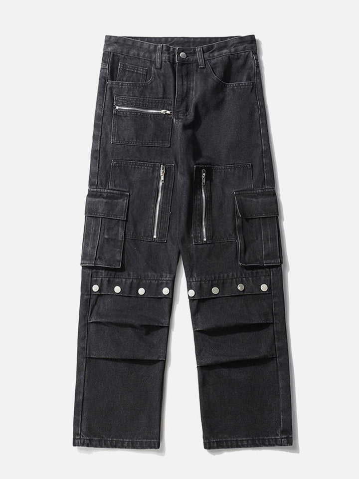 TALISHKO - Multi Pocket Washed Straight-Leg Jeans, streetwear fashion, talishko.com