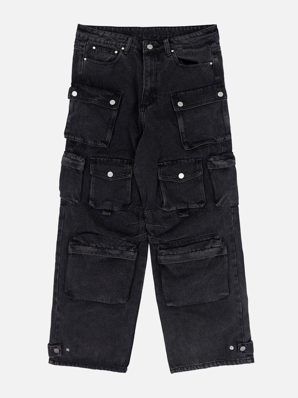 TALISHKO - Multi-Pocket Wide-Leg Jeans - streetwear fashion - talishko.com
