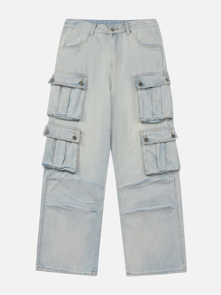 TALISHKO - Multi Pocket Wrinkle Straight-Leg Jeans, streetwear fashion, talishko.com