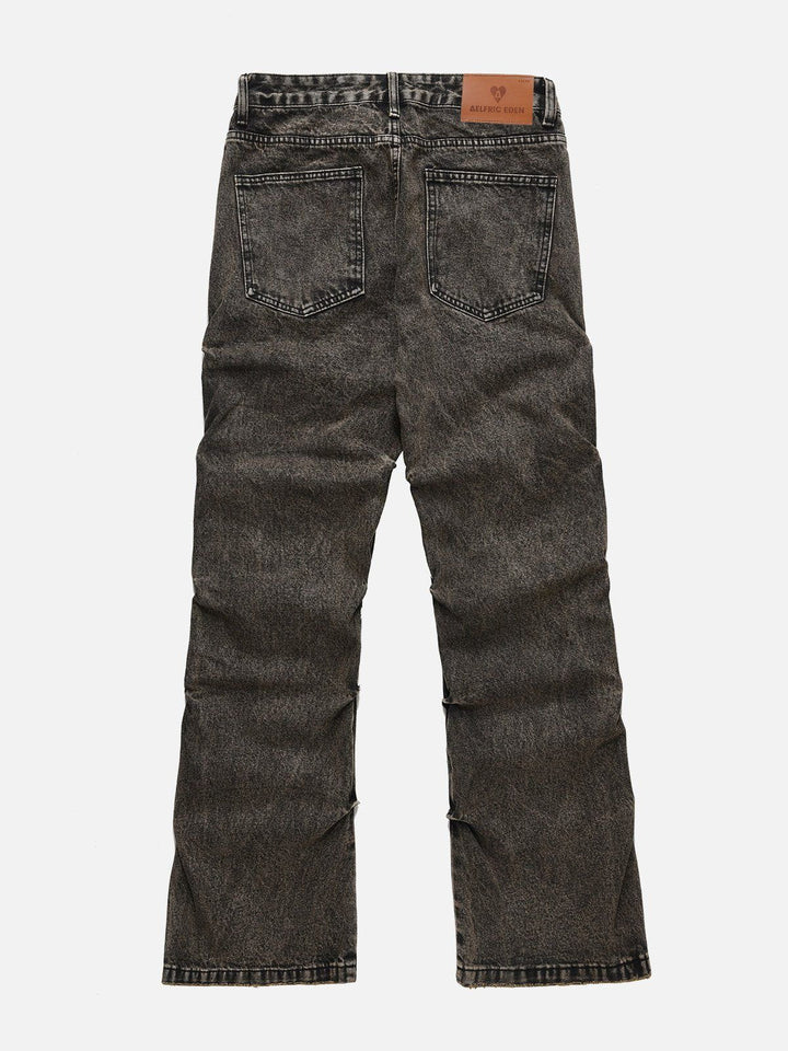 TALISHKO - Multi Wrinkle Washed Straight-Leg Jeans, streetwear fashion, talishko.com