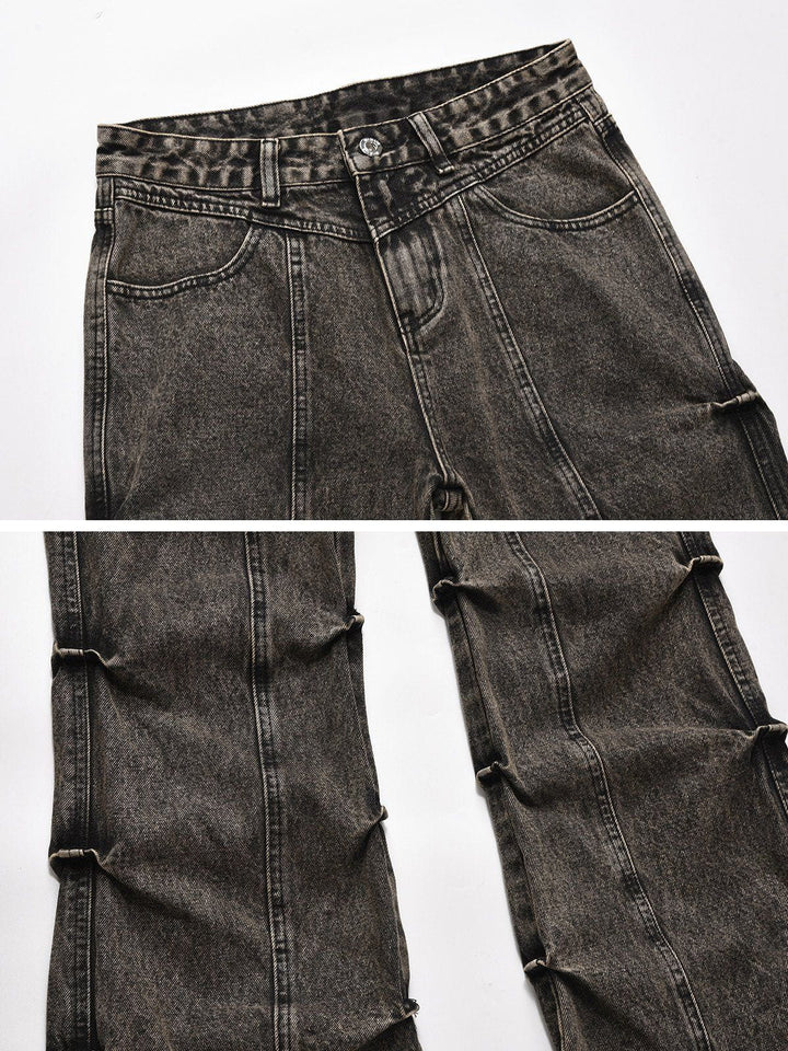 TALISHKO - Multi Wrinkle Washed Straight-Leg Jeans, streetwear fashion, talishko.com