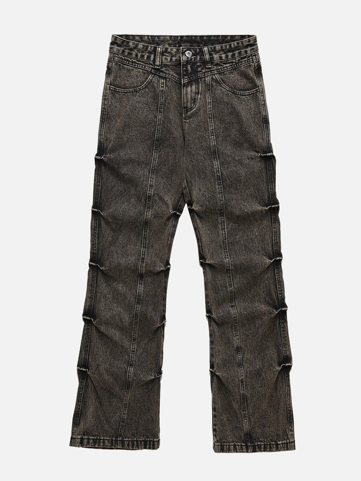 TALISHKO - Multi Wrinkle Washed Straight-Leg Jeans, streetwear fashion, talishko.com