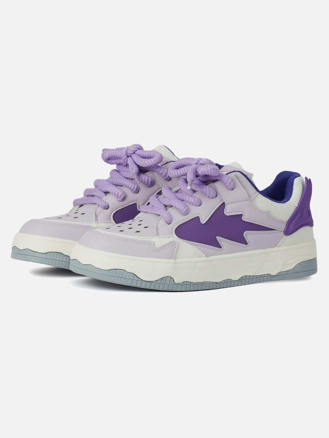 TALISHKO retro board shoes in purple, front view highlighting bold design and style.