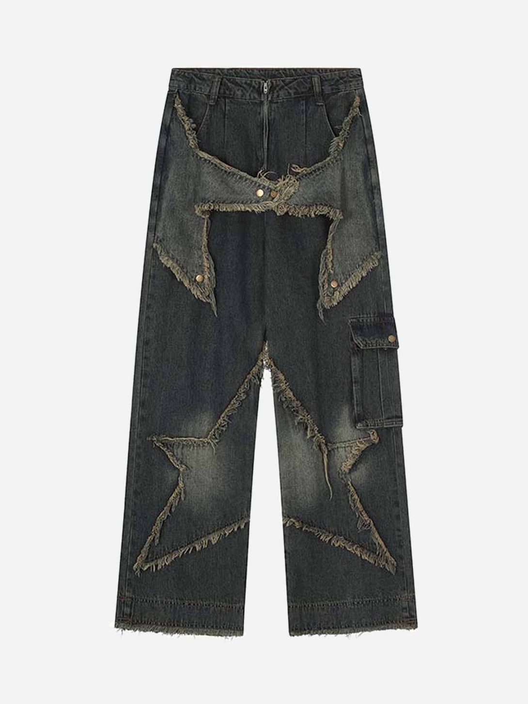 TALISHKO - Patch Embroidered Straight-leg Jeans, streetwear fashion, talishko.com