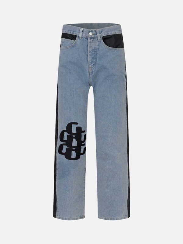 TALISHKO - Patch Letter Jeans, streetwear fashion, talishko.com