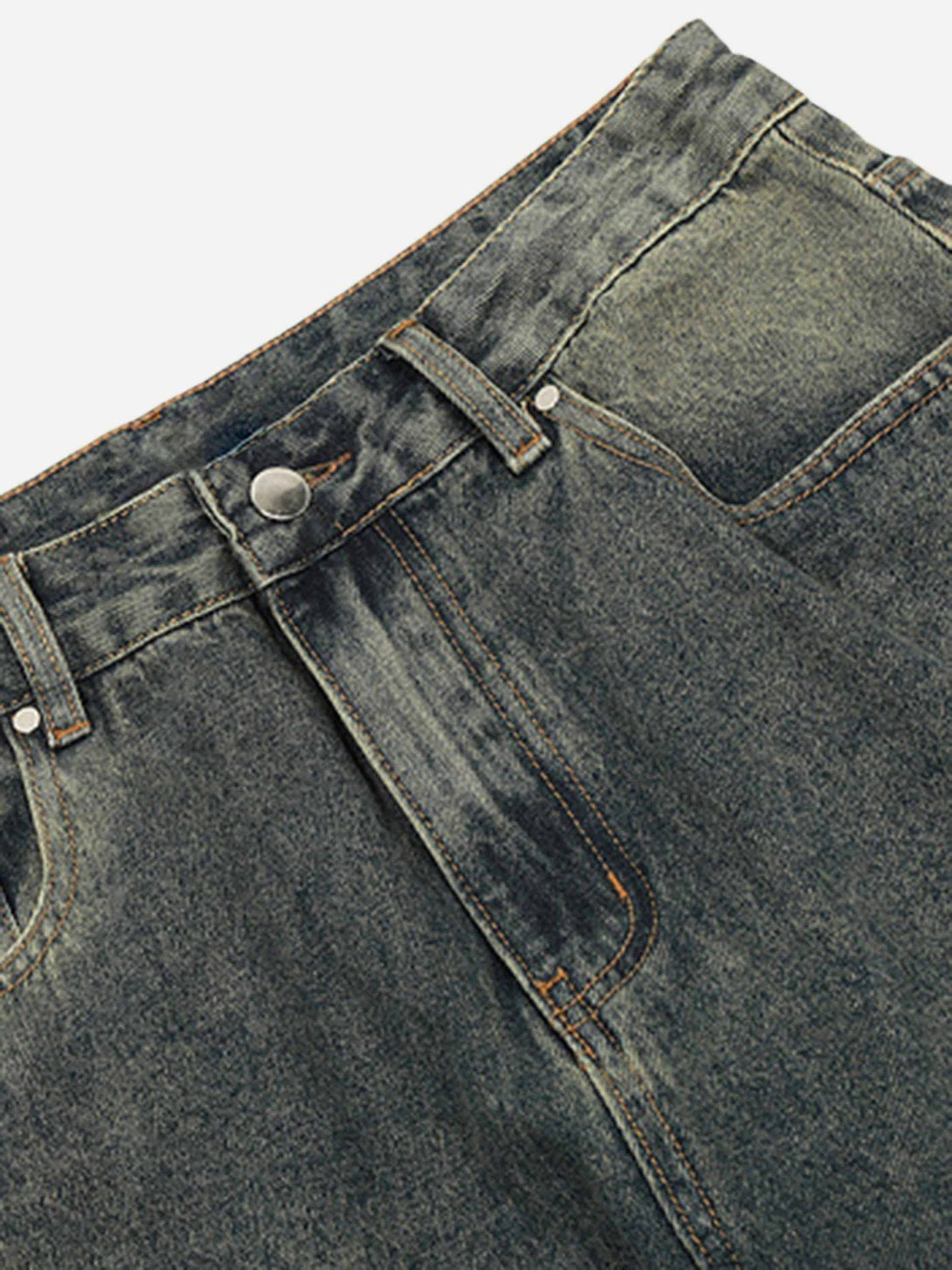 TALISHKO - Patchwork Tie Design Micro Flare Jeans, streetwear fashion, talishko.com