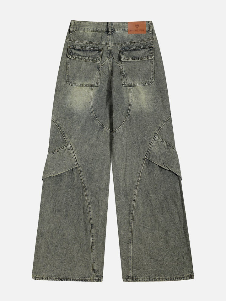 TALISHKO - Patchwork Washed Jeans, streetwear fashion, talishko.com