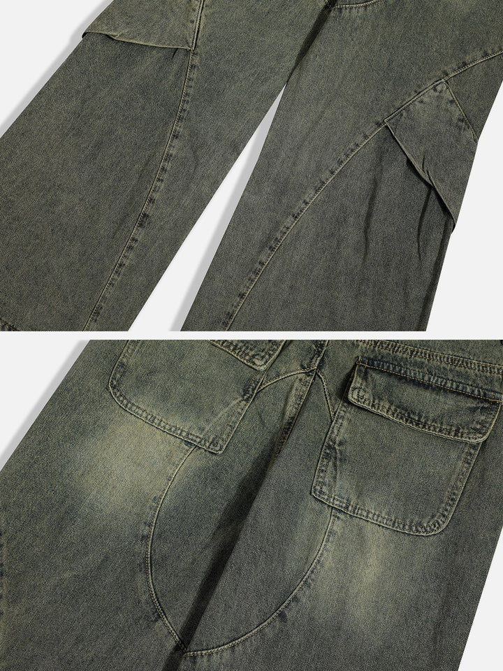 TALISHKO - Patchwork Washed Jeans, streetwear fashion, talishko.com