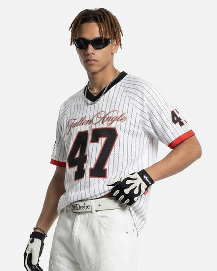 TALISHKO Pinstripe Number Mesh Jersey