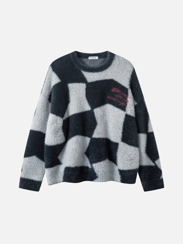 TALISHKO - Plaid Embroidered Sweater - streetwear fashion - talishko.com