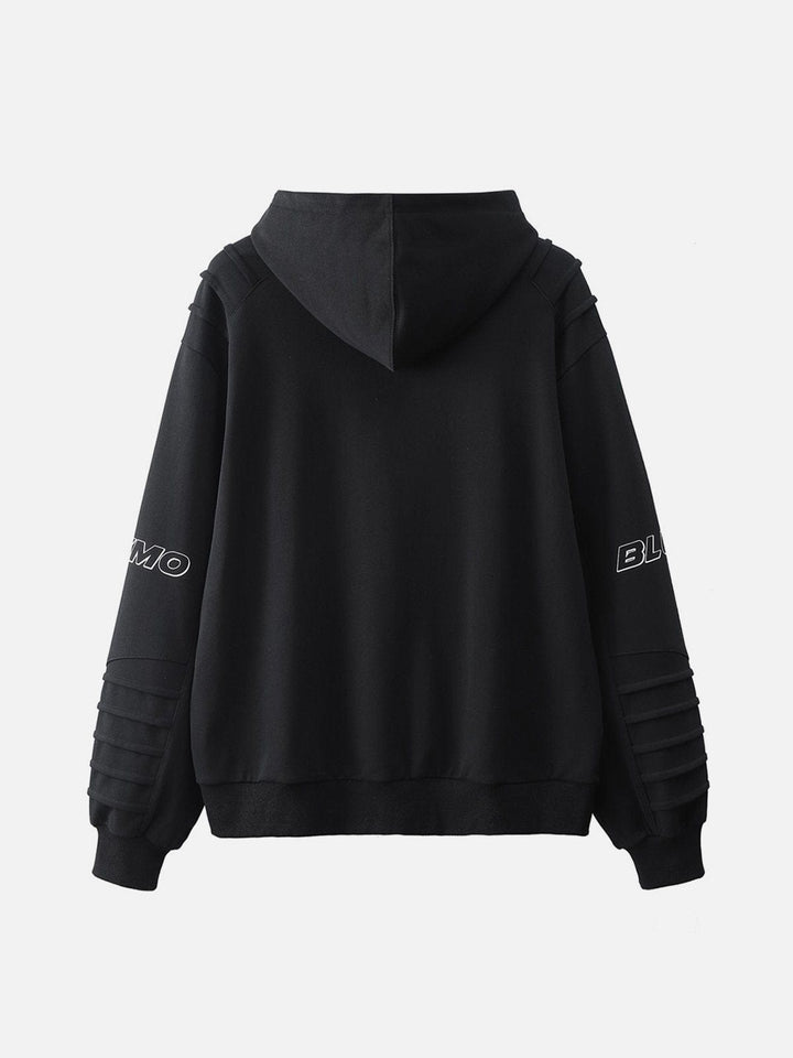 TALISHKO - Pleated Material Splicing Hoodie - streetwear fashion - talishko.com