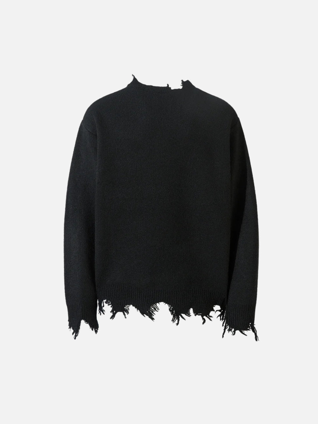 TALISHKO - Raw Edge Half-Zip Knitted Sweater - streetwear fashion - talishko.com