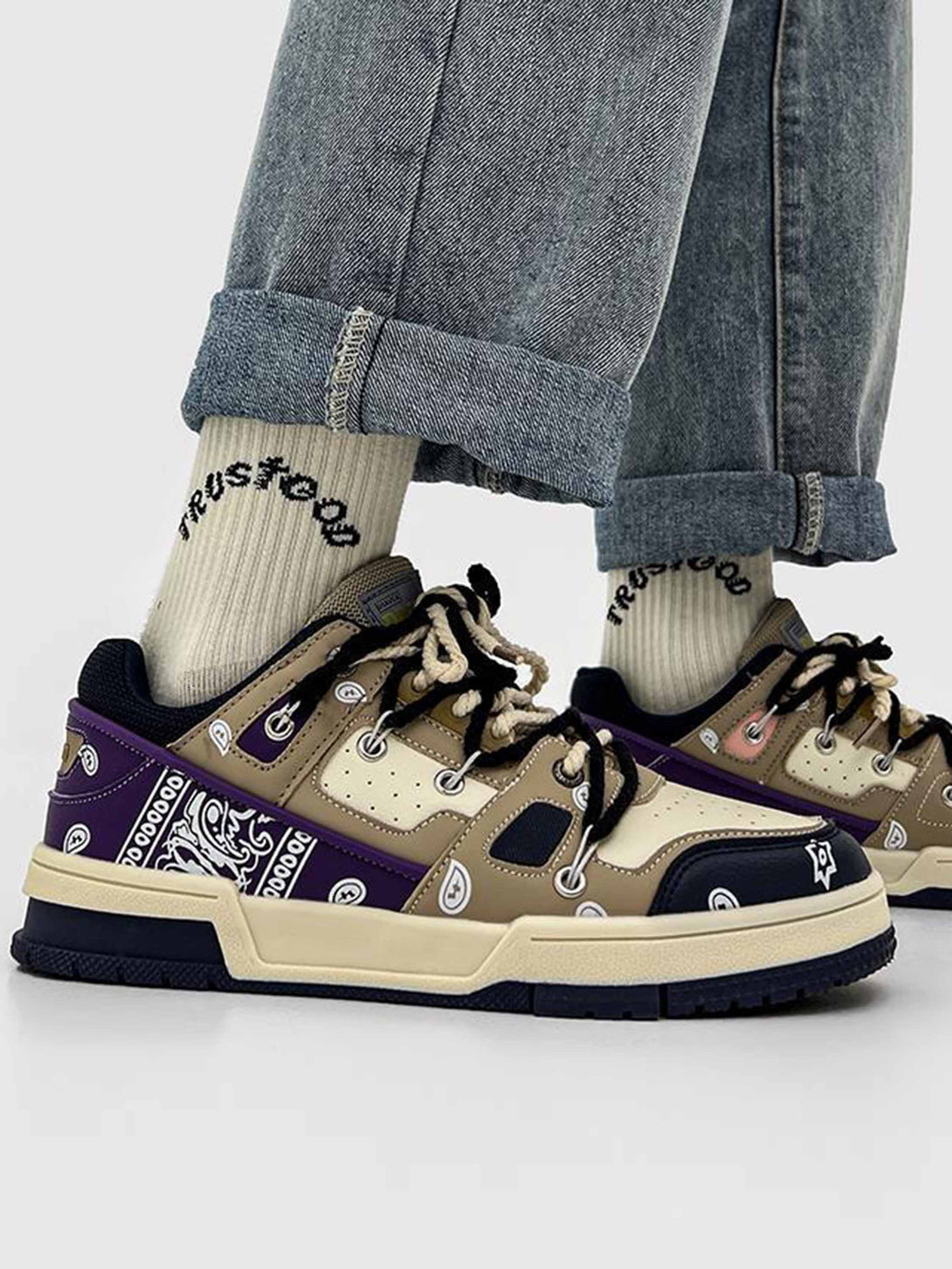 TALISHKO - Retro Cashew Flower Board Casual Shoes - streetwear fashion - talishko.com