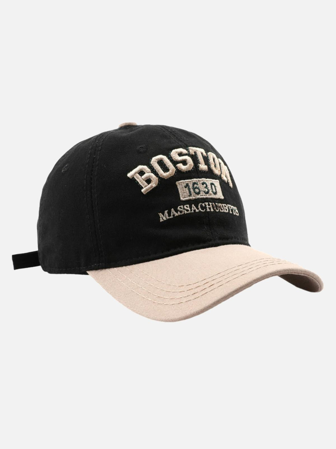 TALISHKO cap with khaki brim and Boston embroidery, perfect for a casual streetwear vibe.