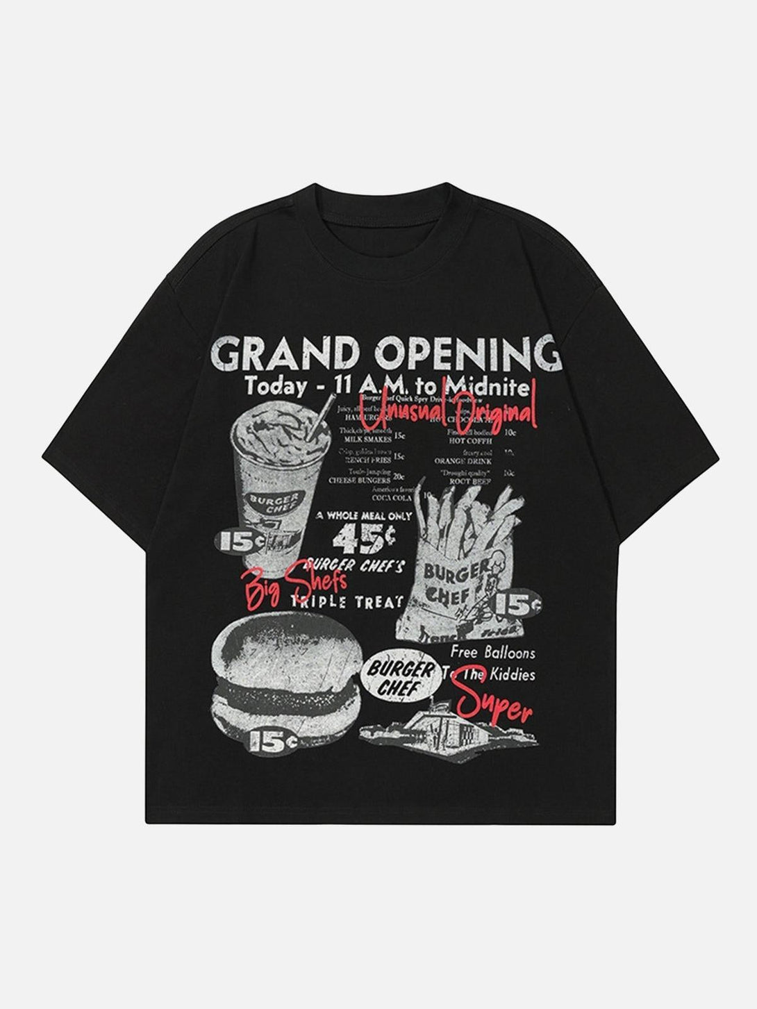 Front view of TALISHKO retro hip-hop black T-shirt with vintage graphic print.