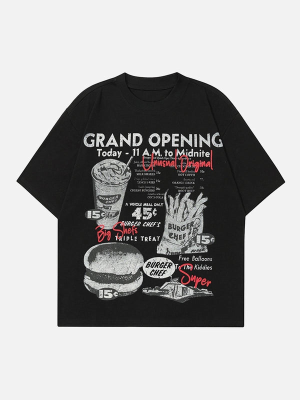 Front view of TALISHKO retro hip-hop black T-shirt with vintage graphic print.