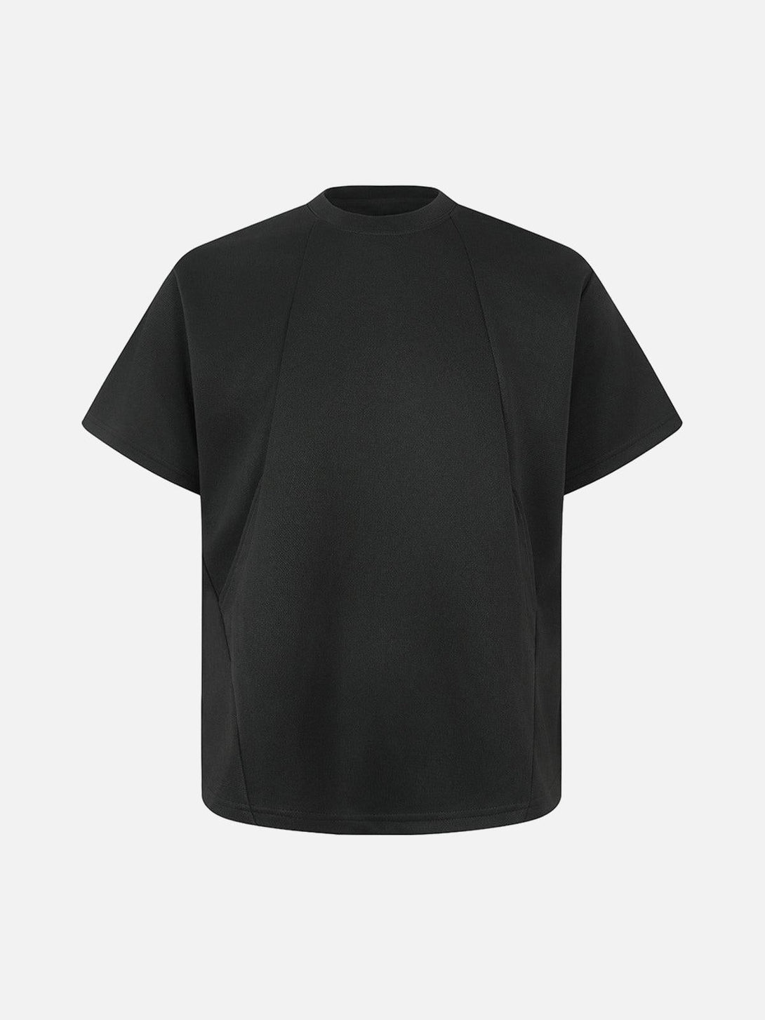 Front view of a black T-shirt by TALISHKO, showcasing a retro-inspired, relaxed fit.
