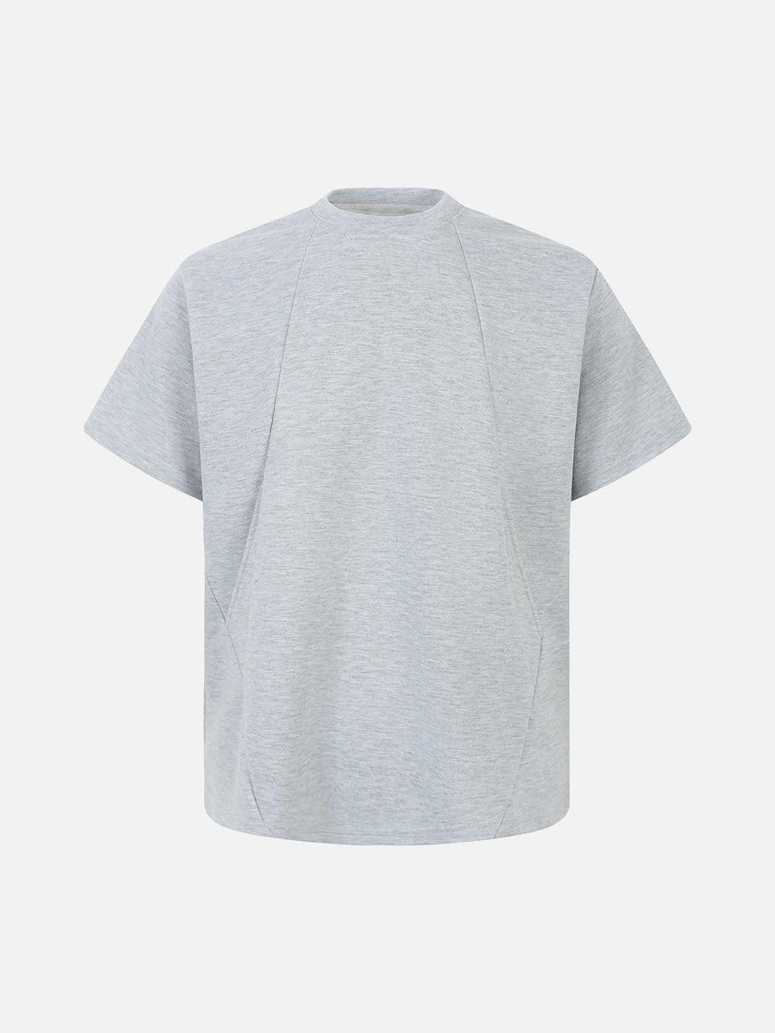Front view of a gray T-shirt by TALISHKO, featuring a relaxed fit and stylish structure.
