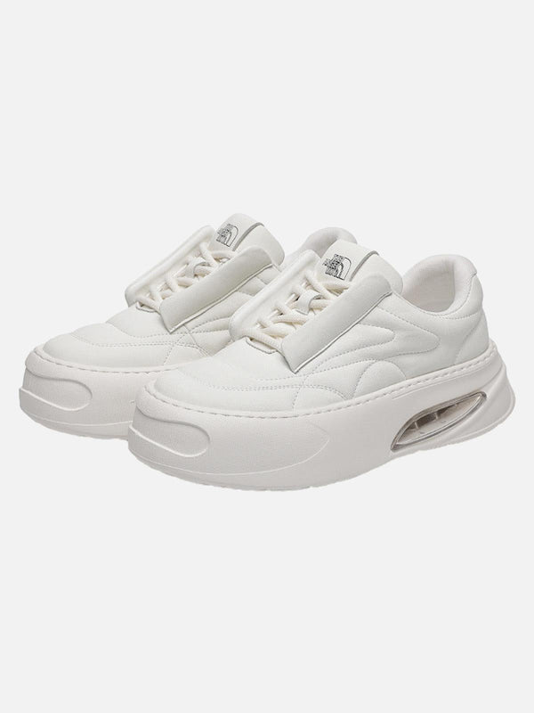 TALISHKO retro platform skate shoes in white, showcasing a modern street-inspired design.
